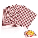 ZOLISCHE 100 Sheets Food Wrapping Paper Greaseproof Food Paper Red 28×28cm/11×11in Wax Paper for Sandwiches, Burgers, Pizza Cake, Sandwiches