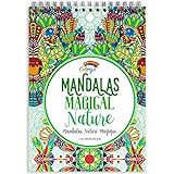 Colorya Adult Coloring Mandala Books - ຂະຫນາດ A4 - Magical Nature Mandalas Mandala ປື້ມສໍາລັບຜູ້ໃຫຍ່ - ເຈ້ຍທີ່ມີຄຸນນະພາບ, ບໍ່ມີເລືອດປານກາງ, ການພິມດ້ານດຽວ