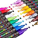 Nā Kaha Metallic, Emooqi Marker Pen Colored Markers 18 Multicolor Pens Marker, no kēlā me kēia ʻilikai, DIY Album Card Making, Acrylic Paint Markers