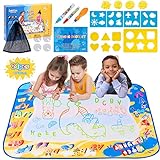 Water Drawing Painting, Magic Mat for Kids, Water Mat with Magic Pens, Water Educational Toy Ideal Birthday Gift Game for Boys Girls Age 2+