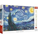 Trefl-Starry Night Vincent Van Gogh Lòt Lisans 1000 Pyès, Koleksyon Atizay, Adilt ak timoun ki gen 12 an Devinèt, Koulè