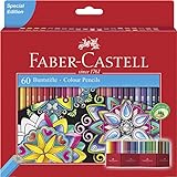 Faber-Castell 111260 - Estoig-suport de cartró amb 60 llapis de colors, multicolor
