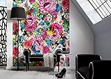 Romantic Pop - Papel de pared para fotos (184 x 254 cm, 4 paneles, diseño de flores pintadas