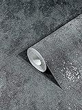 Черные темно-серые обои под бетон Marburg для спальни или гостиной, 100% производство Германия, 10,05 x 0,53 м 32638