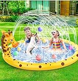 AOLUXLM Agua Chapoteo Almohadilla, Splash Pad de Verano NiñOs, Piscina Inchable Actividades Juegos Aire Libre niños y niñas Familiares