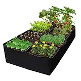 Plant Grow Bags 486L Non-Woven Blackline, 8 Plaids Grow Bag Pot, тканинна сумка для вирощування садових горщиків для помідорів, перцю, моркви, овочів, цибулин, картоплі, рослин