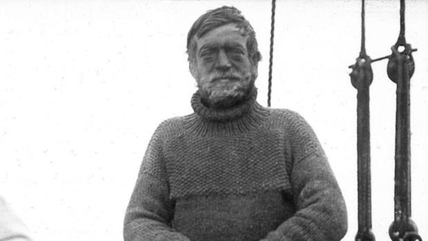 Retrato de Schackleton, en una de sus expediciones