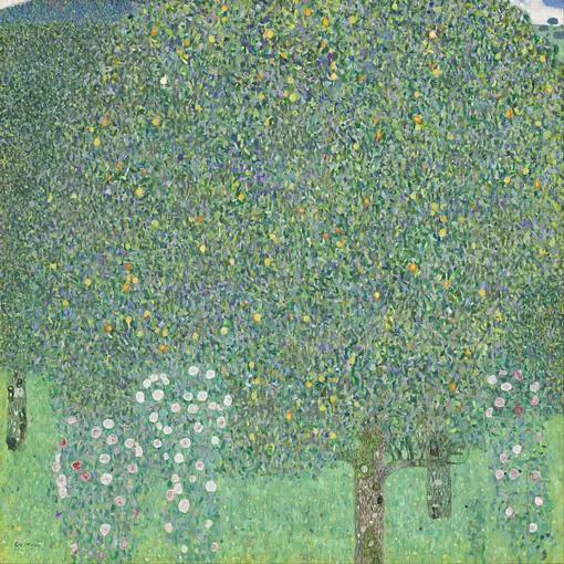 'Rosales bajo los árboles"  (1905) de Klimt,