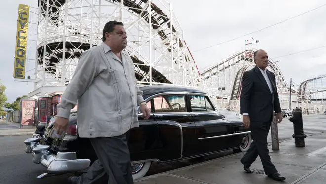 Steve Schirripa og Tony Sirico i 'Wonder Wheel' (2017), deres seneste samarbejde med Woody Allen