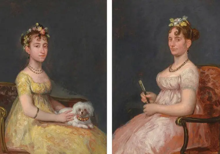 Vicenta Barruso Valdés și Antonia Valdés pictate de Goya în 1805